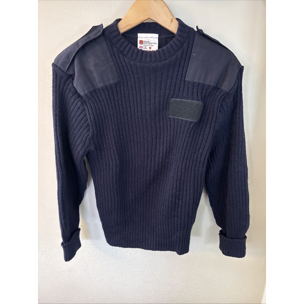 Brigade Quartermasters Sweater Action Gear Woolly Pully Navy Crew Vtg EUC M